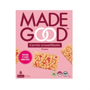 Made Good Carrés Croustillants aux Fraises 6 Barres x 22 g (132 g) bio