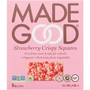 Made Good Carrés Croustillants aux Fraises 6 Barres x 22 g (132 g)