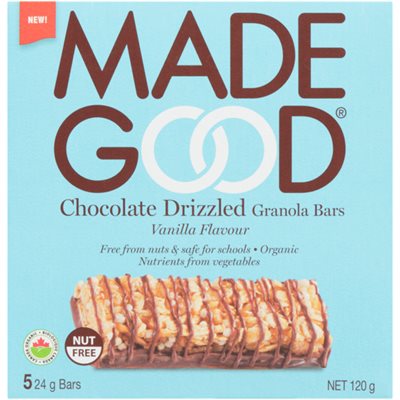 Made Good Barres Granola avec Filet de Chocolat Saveur Vanille 5 Barres x 24 g (120 g)