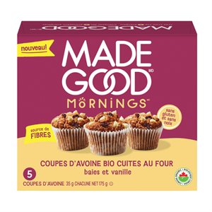 Made Good Organic Berries Vanilla Chips Baked Oat Cups 175G
