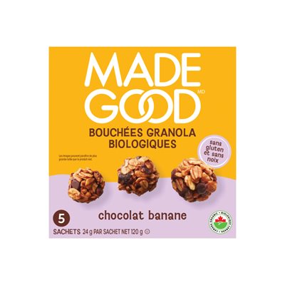 Made Good Organic Granola Minis Chocolate Banana 5 Portion Packs x 24 g (120 g) 