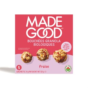 Made Good Bouchées Granola Fraise 5 Emballages d'Une Portion x 24 g (120 g) bio