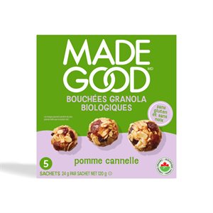 Made Good Bouchées Granola Pomme Cannelle 5 Emballages d'Une Portion x 24 g (120 g) bio