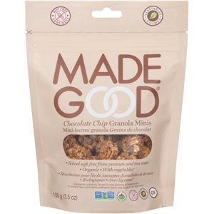 Made Good Mini-Barres Granola Grains de Chocolat 100 g