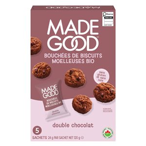 Made Good Mini-Biscuits Moelleux Double Chocolat 5 Emballages d'Une Portion x 24 g (120 g) bio