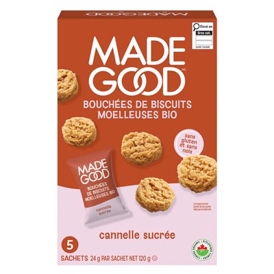 Made Good Organic Soft Baked Mini Cookies Sweet Cinnamon 5 Portion Packs x 24 g (120 g) 