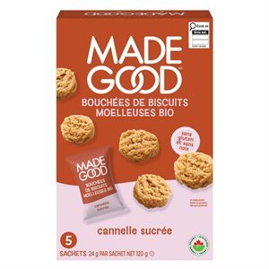 Made Good Mini-Biscuits Moelleux Cannelle Sucrée 5 Emballages d'Une Portion x 24 g (120 g) bio