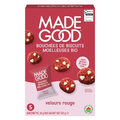 Made Good Mini-Biscuits Moelleux Velours Rouge 5 Emballages d'Une Portion x 24 g (120 g) bio