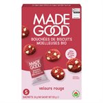 Made Good Organic Soft Baked Mini Cookies Red Velvet 5 Portion Packs x 24 g (120 g) 