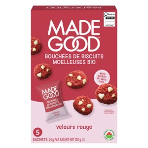 Made Good Mini-Biscuits Moelleux Velours Rouge 5 Emballages d'Une Portion x 24 g (120 g) bio