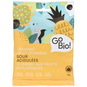 GoBio! Gommes aux Fruits Biologiques Acidulées 75 g