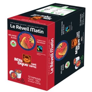 Café Mystique Café de Grade Spécialisé le Réveil Matin Mélange Torréfaction 12 Capsules 120 g