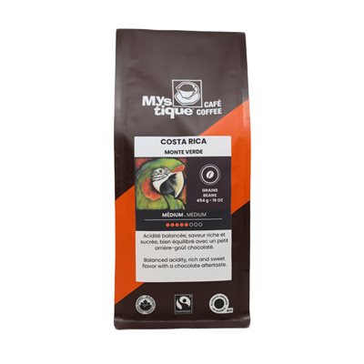 Cafe Mystique Organic Coffee Costa Rica Medium Beans 454g