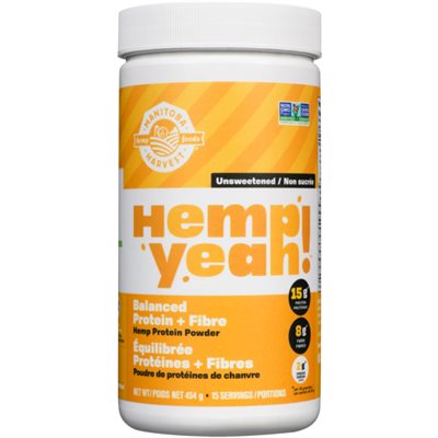 Manitoba Harvest Hemp Foods Hemp Yeah! Poudre de Protéines de Chanvre équilibrée Protéines + Fibres Non Sucrée 454 g