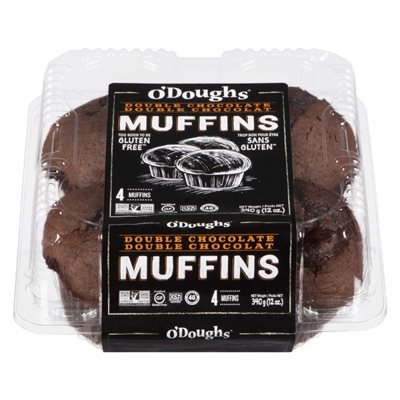 O'Doughs Double Chocolat Muffins -340g 4un O'Doughs Double Chocolat Muffins -340g 4un