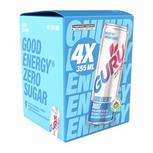 Guru Bonne Énergie Zéro Limonade Glacée 4X355Ml