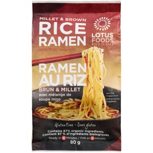 Lotus Foods Organic Brown Rice & Millet Ramen 80g