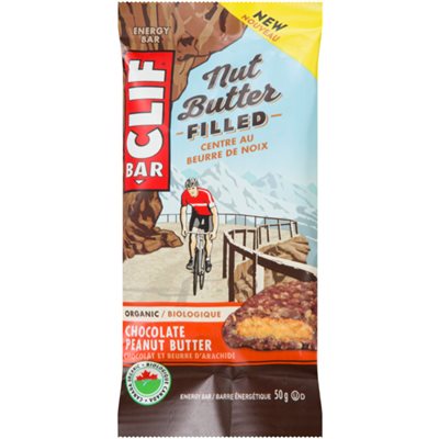 Clif Bar Centre au Beurre de Noix Barre énergétique Chocolat et Beurre d'Arachide 50 g