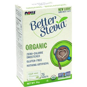 Now Organic Stevia w / inulin Packets 1g*75