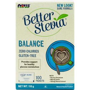 Now Stevia Balance (with Inulin & Chromium) Packets 1g 100S