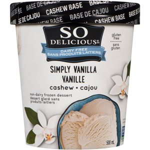 So Delicious Sans Produits Laitiers Dessert Glacé Sans Produits Laitiers Vanille Cajou 500 ml