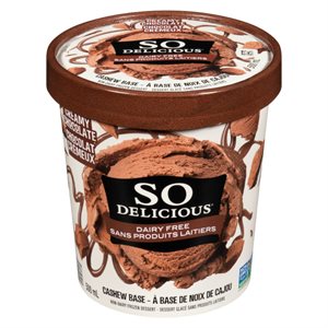 So Delicious Dairy Free Non-Dairy Frozen Dessert Creamy Chocolate Cashew