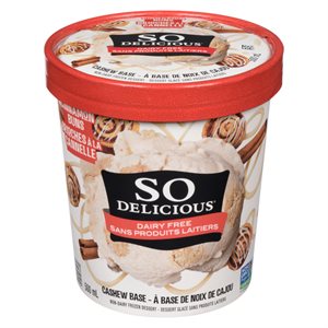 So Delicious Dairy Free Frozen Dessert Cashew Cinnamon Cookie Dough