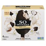 So Delicious Sans Produits Laitiers Trempé Dessert Glacé Sans Produits Laitiers Gousse de Vanille Coco 4 Barres x 68 ml (272 ml)