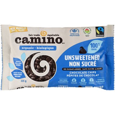 Camino Organic Unsweetened Chocolate Chips 225 g 
