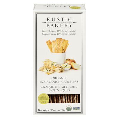 Rustic Bakery CRAQUELINS AU LEVAIN BIOLOGIQUES Oignons doux Crème Fraîche 170GR Rustic Bakery CRAQUELINS AU LEVAIN BIOLOGIQUES Oignons doux Crème Fraîche 170GR