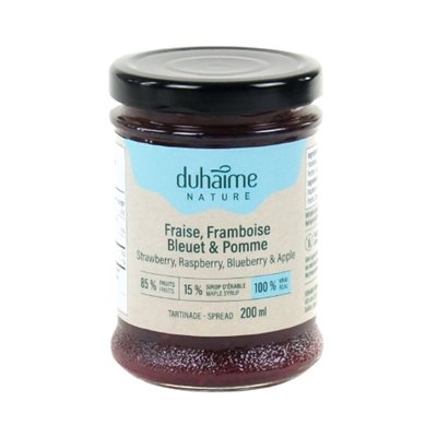 Duhaime nature Fraise Framboise Bleuet Pomme Duhaime nature Fraise Framboise Bleuet Pomme