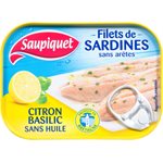 Saupiquet Filets de Sardines au Citron-Basilic Sans Huile 100 g