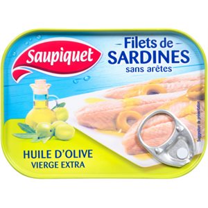 Saupiquet Filets de Sardines à l'Huile d'Olive Extra-Vierge 100 g