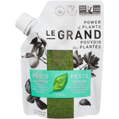 Le Grand Pesto Jardin un Vibrant Accord de Basilic, de Persil et de Citron Frais 170 g Le Grand Pesto Jardin un Vibrant Accord de Basilic, de Persil et de Citron Frais 170 g