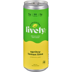 Lively Soda probiotique Spritzy Citron vert 355 ml