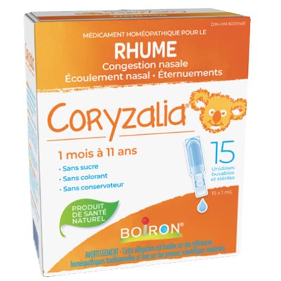 Boiron Coryzalia Rhume Enfants 15 Unidoses Buvables