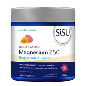 Sisu Magnesium 250 Relaxation Blend, Honey Grapefruit 133g