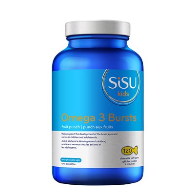 Sisu Omega 3 Bursts Chewable Fish, Fruit Punch 120un