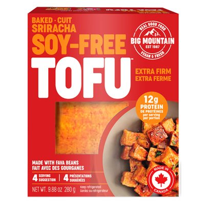 Big Mountain Foods Tofu sans soya extra ferme sriracha cuit (gourganes) 280g Big Mountain Foods Tofu sans soya extra ferme sriracha cuit (gourganes) 280g