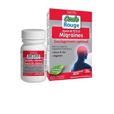 CODE ROUGE MIGRAINE ET MAUX DE TETE 60COMP