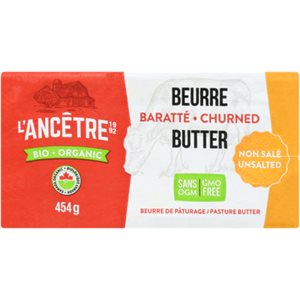 L'Ancetre Unsalted Butter Organic 454G