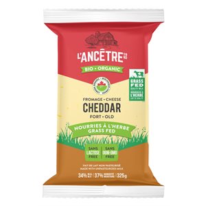 L'Ancêtre Fromage Cheddar Fort nourri à l'herbe Bio 325g