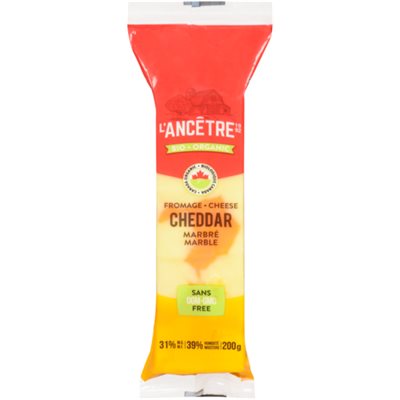 L'Ancêtre Fromage Cheddar Marbre Pasteurise Bio 200g L'Ancêtre Fromage Cheddar Marbre Pasteurise Bio 200g