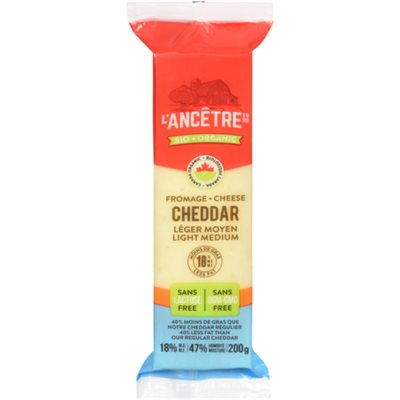 L'Ancetre Allege Organic Medium Cheddar Cheese 200G