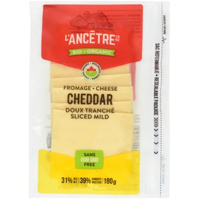 L'Ancêtre Fromage Cheddar Doux Pasteurise Tranche Bio