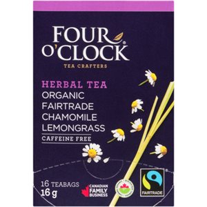 Four O'Clock Tisane Biologique équitable Camomille Citronnelle 16 Sachets 16 g