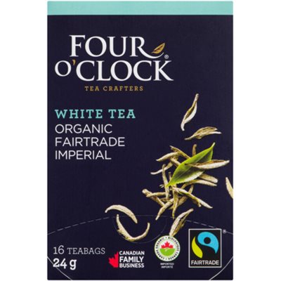 Four O'Clock White Tea Organic Fairtrade Imperial 16 Teabags 24 g 24g