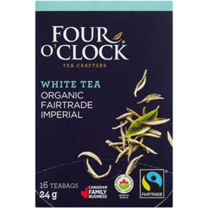 Four O'Clock White Tea Organic Fairtrade Imperial 16 Teabags 24 g 24g