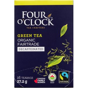 Four O'Clock Green Tea Organic Fairtrade Decaffeinated 16 Teabags 27.2 g