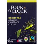 Four O'Clock Green Tea Organic Fairtrade Classic 16 Teabags 27.2 g 27.2g